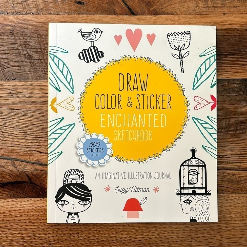 Draw Color & Sticker enchanted Book Sketchbook ILLUSTRATION JOURNAL